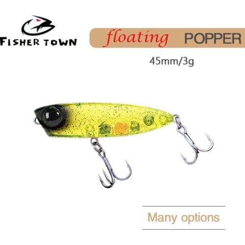 Fisher town 2021 Thritop Hard Fishing Lure Popper Bait Full Water TP142 Floting Pencil Lures Bass Pike Fishing Tackles