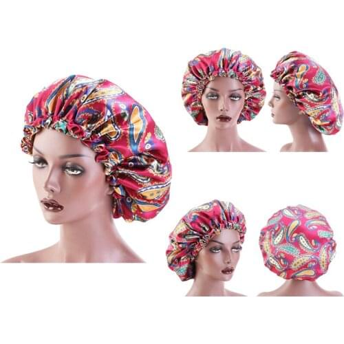 36cm Ajustable Satin Bonnet Double-sided Reversible Hat Silky Night Sleep Cover Cap Hat Hair Styling Caps Headwear Accessories
