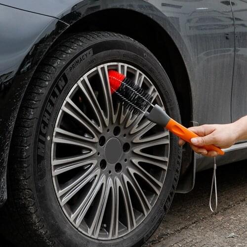 Car Wheel Hub Cleaning Brush Lengthened Car Maintenance Rim Handle Washing Tools Detachable Car Engine Wash Gap Detailing Brush