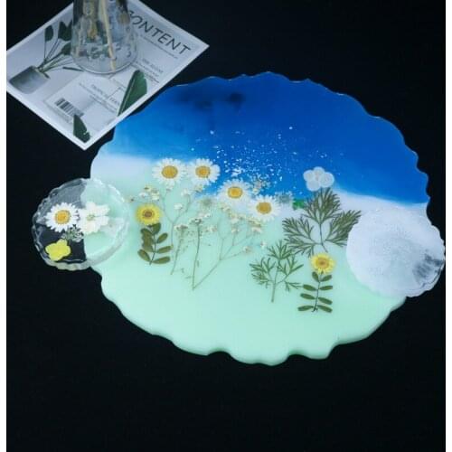 Super Large Irregular Silicone Mold Fluid Artist Making Coaster Epoxy Resin Art Supplies Jewelry Making Tray Epoxy Resin Molds