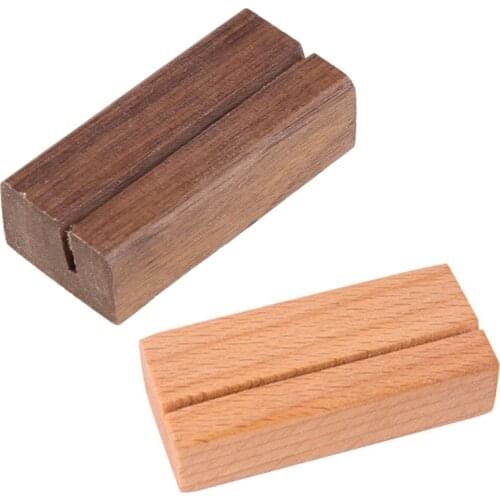 T3EE Wooden Numbers Photo Display Stand Business Card Holder Name Memo Clips Office Desk Organizer Dinner Party