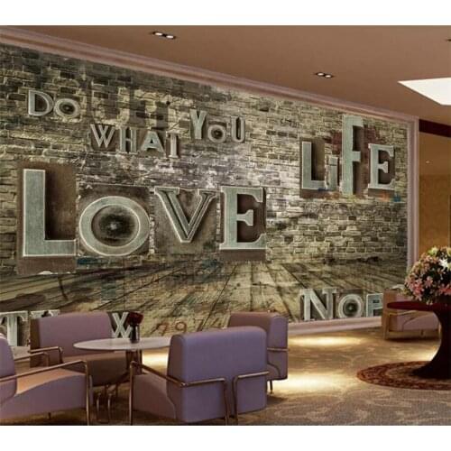 Wellyu Custom Photo Wallpaper 3D papel de pared обои Retro Nostalgic Relief English Letter Living Room wallpaper for walls 3 d