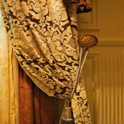 Drapes window curtains Golden christmas blackout curtain perde luxury velvet curtains home kitchen door curtain for living room