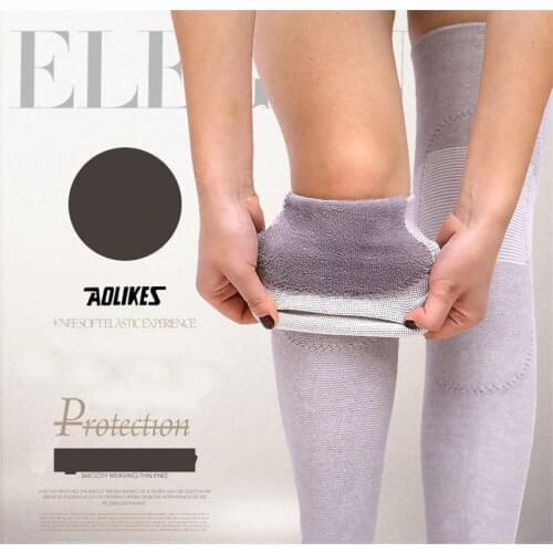 2pcs/lot Winter Outdoor Sports Warm Lengthened Knee Pads Protector Protective Elastic Wool Thermal Plush Kneepad Kneecap Kneelet