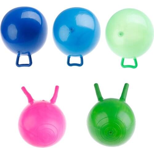 1PC Bouncing Ball With Handle Massage Horn Lovely Inflatable Toy Baby Play Game Sport Toys Color Random 3 Sizes