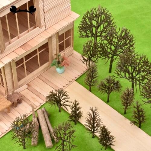 10pcs plastic Model Tree Trunk without leaves Ho OO Scale For Miniature Train Railway Railroad Wargame Layout Diorama
