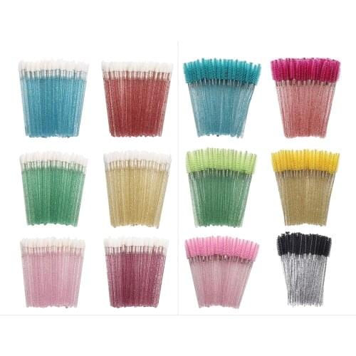 150PCS Crystal Lip Brushes Glitter Eyelash Brushes Unit Disposable Lip Gloss Mascara Wands Makeup Beauty Tools