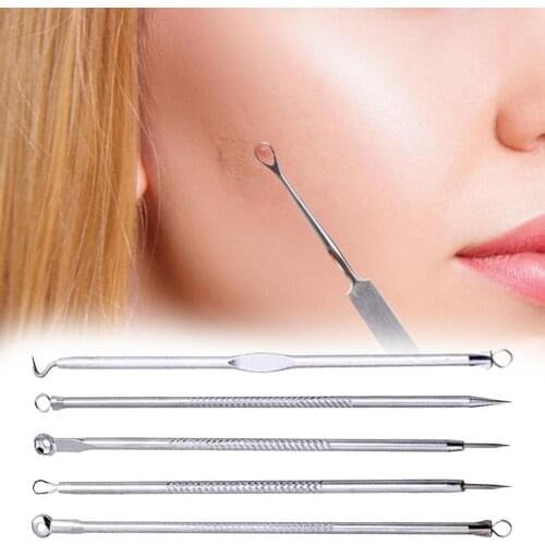 50% Hot Sale 6Pcs/Set Blackhead Needle Anti-Slip Face Cleaning Stainless Steel Acne Removing Extractor Tools for Unisex