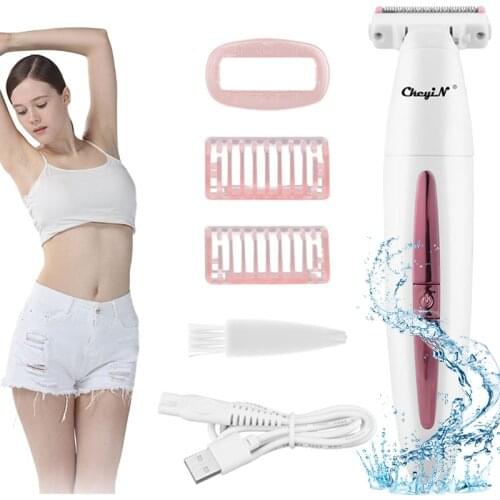 Rechargeable Hair Removal Painless Women Electric Shaver Facial Body Leg Arm Back Neck Bikini Trimmer Waterproof Razor Machine