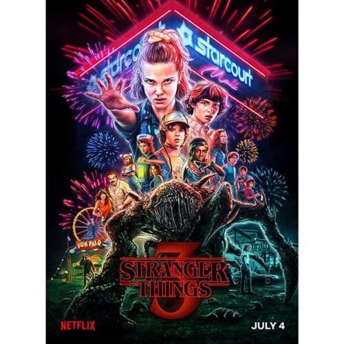 Diy 5d diamond painting Stranger Things Poster Season 3 Diamond embroidery diamond mosaic full round picture of rhinestones