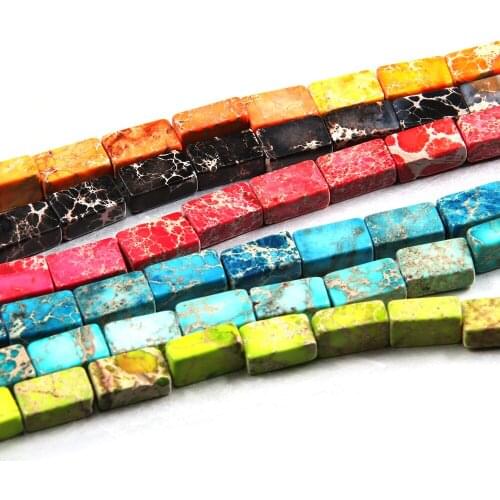 Natural Emperor Stone Beads Rectangle Shoushan Stones Loose Spacer Beads for Jewelry Making DIY Bracelet Necklace Accessories