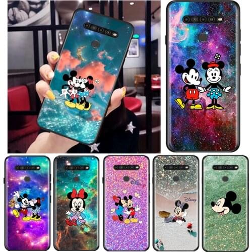 Mickey Minnie colorful for LG G8 G8S G8X V30 V35 V40 V50 V60 ThinQ Q60 K40 K50 K30 K41 K51 K61 K71 K92 Black Phone Case