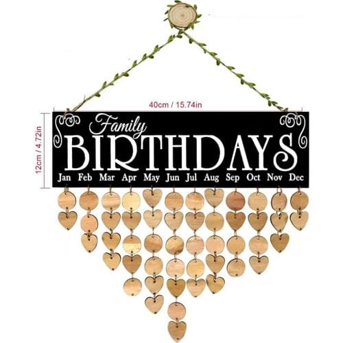 LanLan Diy Wooden Home Hanging Pendant Leaving Message Board for Birthday Party Decor