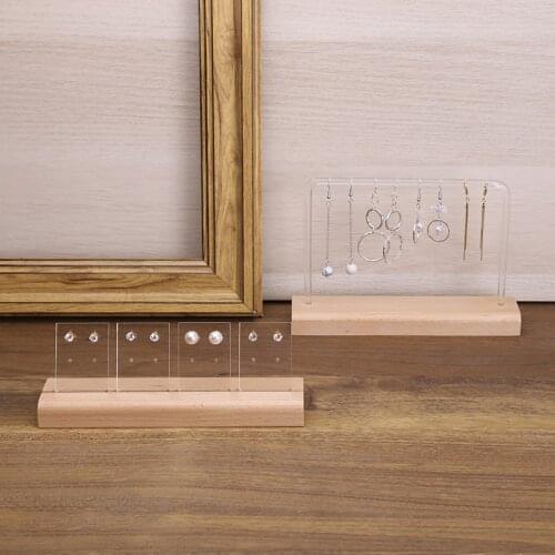 Wooden and acrylic hanging earring stands necklace holder for jewelry bracelet stands jewelery organizer jewellery display case
