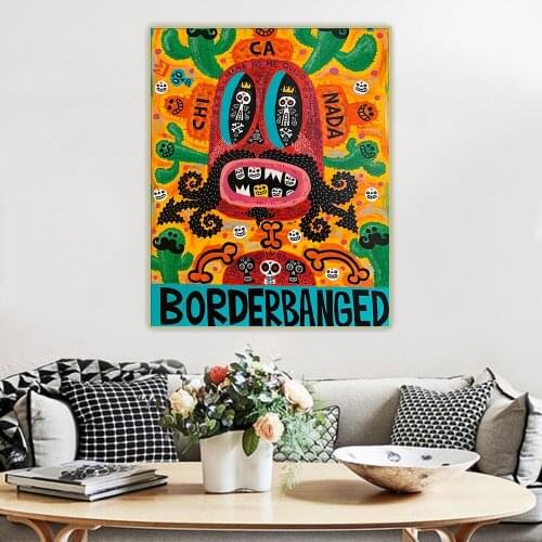 Jorge R. Gutierrez《Border banged》Canvas Oil Painting Art Aesthetic Picture Poster Wall Hanging Decor Home Living Room Decoration