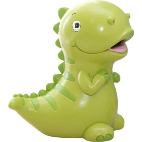 Lovely Green Dinosaur Shaped Large Size Resin Piggy Bank Coin Bank Money Bank Best Christmas Birthday Gifts for Kids