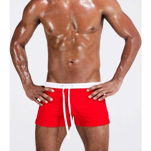 2018 Summer New Swimsuit Mens Swimming Back Pocket Trunks Boxer Briefs Swimming Swim Shorts Trunks Men Swimwear Pants Sexy Beac