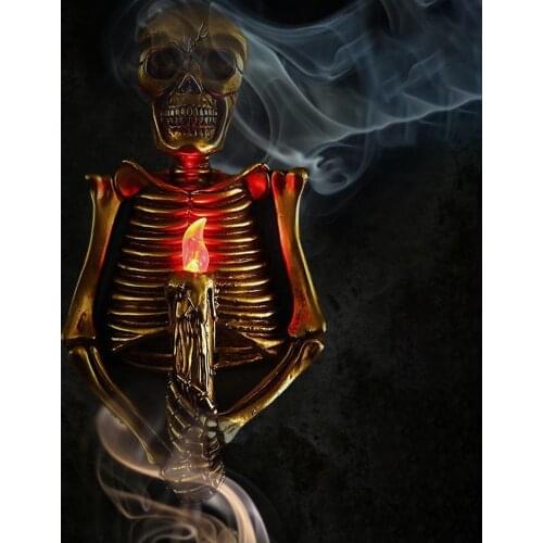Skeleton Flame Wall-Mounted Night Lights 3D Skull Lamp Candle Holder Horror House Props Home Party Decor Halloween 2022,хэллоуин