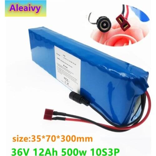 Aleaivy 2020 NEW 36V 12Ah 500w 10S3P Lithium ion Battery Pack For 42v E-bike Electric bicycle Scooter with 15A discharge BMS