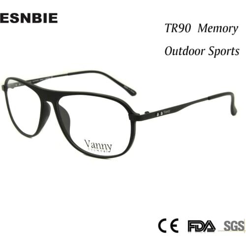 ESNBIE TR90 Memory Mens Spectacles Frame Eyeglasses Male Glass Pilot Glasses Frames Women Optical oculos de grau masculino