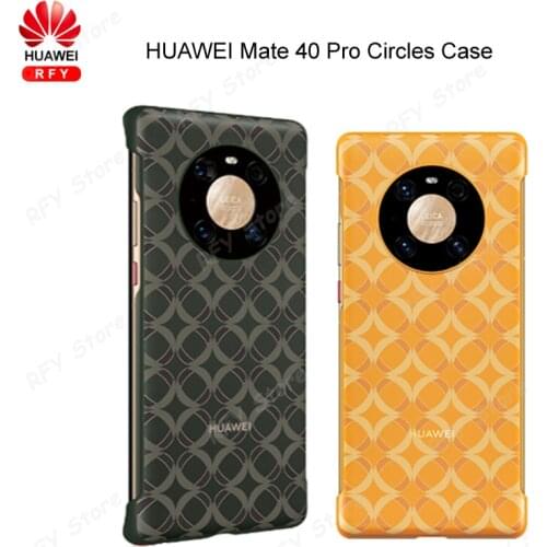 Original HUAWEI Mate 40 Pro Circles series Case PU Leather Back Cover Case Protective Shell for Mate40 pro