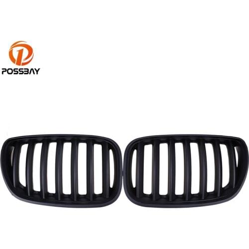 POSSBAY Front Matte Black Car Kidney Grille Grill for BMW X5 E53 3.0d/3.0i/4.4i/4.8is 2003-2007 Facelift Car-covers Grilles Vent