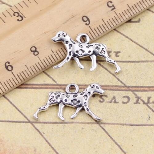 30pcs Charms Dog Dalmatians 13x25mm Tibetan Silver Pendants Crafts Making Findings Handmade Antique DIY Jewelry