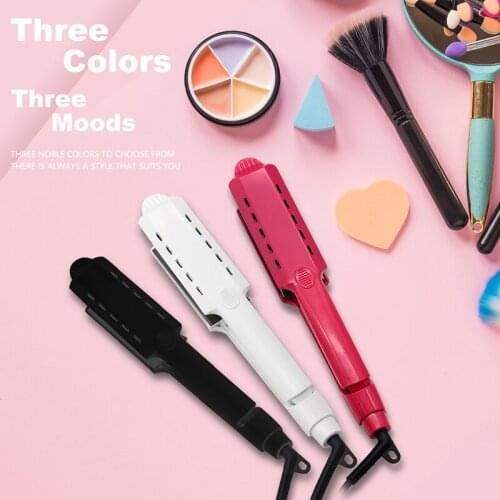 Professional Flat Iron Steam Hair Straightener,Tourmaline Ceramics,Negative Ions,No Harm to The Hair 2 In 1 Curling Iron