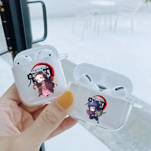 Cute Japan Demon Slayer TPU silicone Bluetooth Airpod Case For Airpods 1/2 Anime Kimetsu Soft Phone cover for Airpods pro