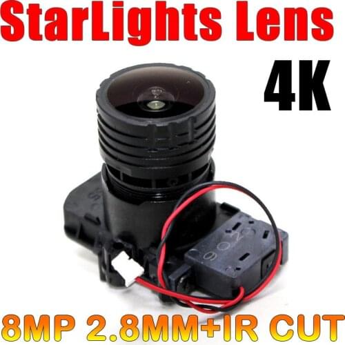 StarLights 4K HD 8MP 2.8mm Lens F0.95 M16 Focal 1/2.7" ir cut+lens for IMX327 , IMX307 , IMX290 , IMX291 camera PCB board module