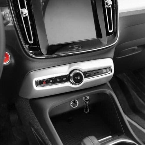 Car Styling Center Console Air Conditioner Volume Knob Frame Decoration Cover Trim For Volvo XC40 2018-2021 Interior Accessories