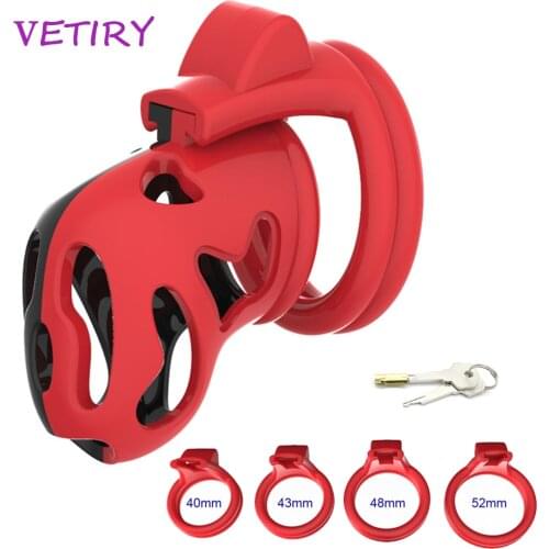 VETIRY Bird Cock Cage with 4 Penis Rings Male Chastity Device Sex Toys for Men Lock Restraint Ring Male Masturbation