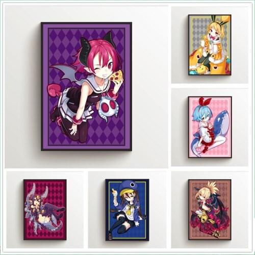 WTQ Canvas Painting Anime Posters Makai Senki Disgaea Wall Decor Wall Art Picture Room Decor Home Decor