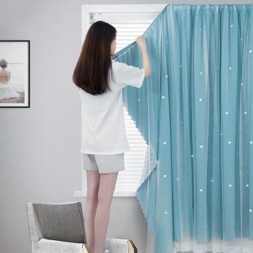 Blackout Curtains Stars Curtains for Living Room Bedroom Home Decoration Curtain Velcro Modern Curtains For Windows