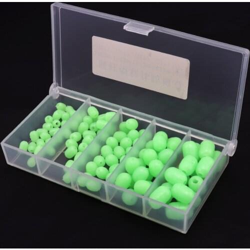 100pcs/lot WEIHE FISHING Oval Soft Luminous Fishing Beads Sea Fishing Floating Float Tackles