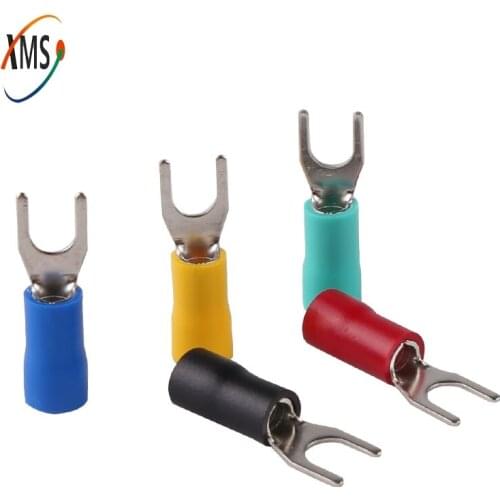1000pcs SV1.25-3 Insulated Fork Spade Wire Connector Electrical Crimp Terminals U-type Cold-pressed terminal