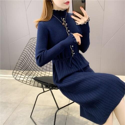 18998 hall 1 row 3 】 make lace collar belt in long knitting dress [1130] 65