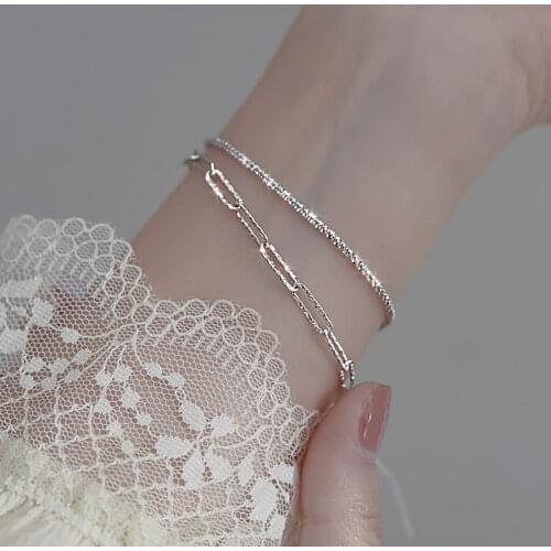 2021 Fashion Jewelry New Design 925 Sterling Silver Love Crystal Bracelet Femme Pulseras Mujer Charm Bracelets For Women Girls