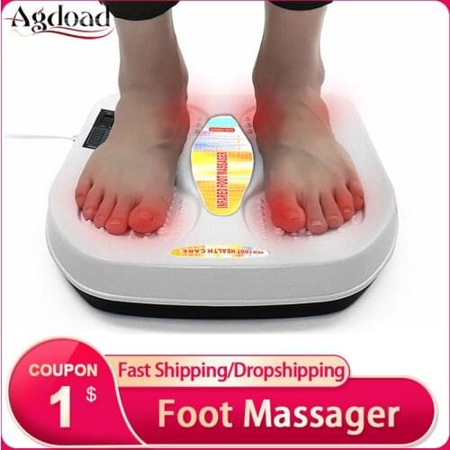 AGDOAD Electric Foot Massager 220V Infrared Heating Therapy Acupuncture Kneading Massager Feet Relaxation Vibrator Health Care