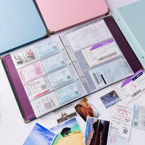 3 Ring Album Transparent Cover Binder Pockets Transparent Film Photo Album for 3 5 6 7 Inch Mini Film Ticket Post Card