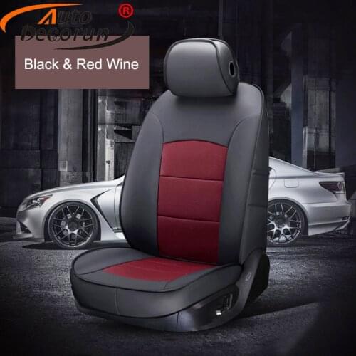 AutoDecorun 21PCS/Set Genuine Leather Seat Covers for Lincoln Navigator Seat Cover Set for Cars Protectors Accessories 2014-2018