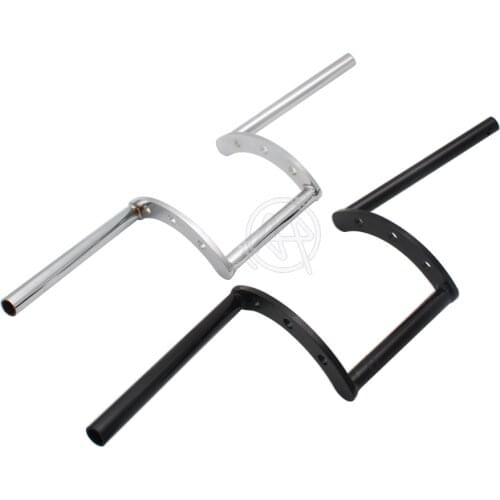 Black/Chrome 7/8'' 22mm Custom Z Bar Pullback Motorcycle Handlebar For Harley Sportster Chopper Bobber Softail Dyna Cafe Racer