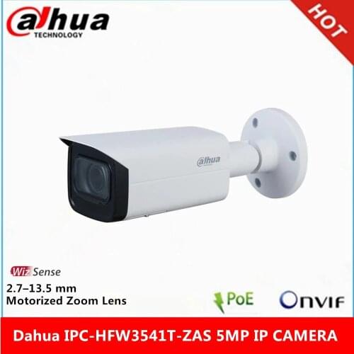 Dahua IPC-HFW3541T-ZAS 5MP 2.7 mm–13.5 mm Motorized zoom Lens built-in Audio Alarm interface IR 60M poe WizSense AI Camera