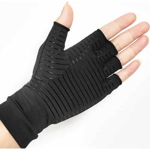 Men Women Compression Gloves Half Finger Elastic Pressure Gloves Sports Cycling Gloves Rehabilitation Training Arthritis Gloves