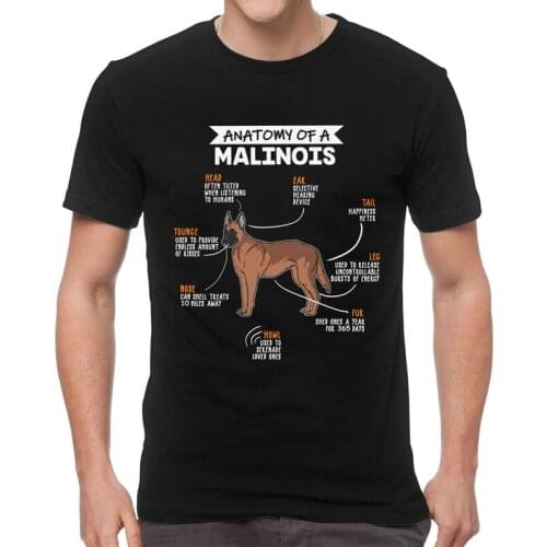 Anatomy Of A Malinois T Shirt Mens Cotton Printed T-shirts Tshirt Short Sleeve Dog Owner Belgian Shepherd Mechelaar Tee Tops