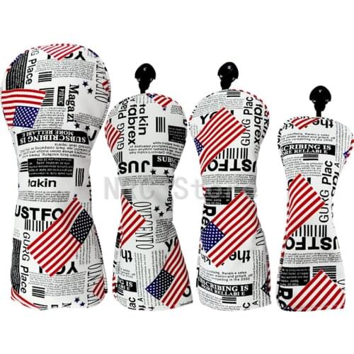 NRC Golf Headcovers Club covers Golf Head Covers for #1 Driver #3 #5 #UTFairway Woods Clubs USA national flag Pattern