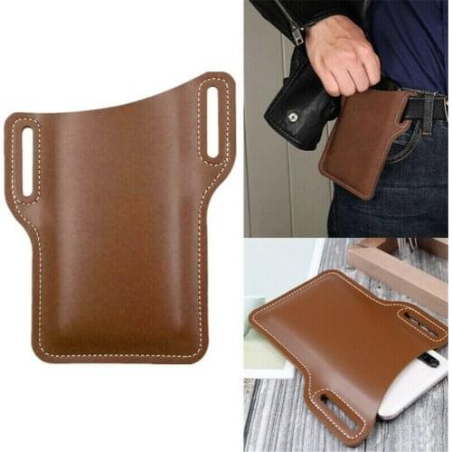 Retro Holster Loop Waist Pouch Pack Bag Men Cell Phone Belt Pack Bag Loop Waist Holster Pouch Holster Case Leather Retro