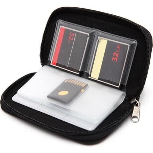 22 Slots Zipper CF TF Credit Business Card Wallet Smart Card Holder Wallet Micro Security Digital Memory Card Storage Bag Case