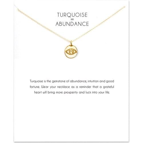 Gorgeous Creative Jewelry Devils Eye Round Pendant Necklace White Pearl Card Boho Choker Accessories Girlfriend Gift