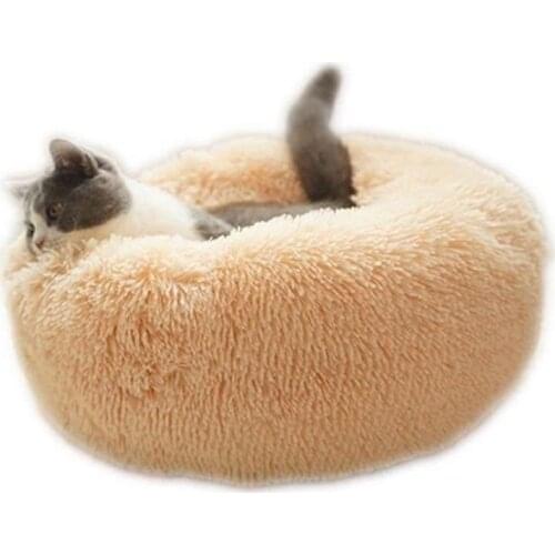Round Cat Beds House Soft Long Plush Best Pet Dog Bed For Dogs Basket Pet Products Cushion Cat Bed Cat Mat Animals Sleeping Sofa